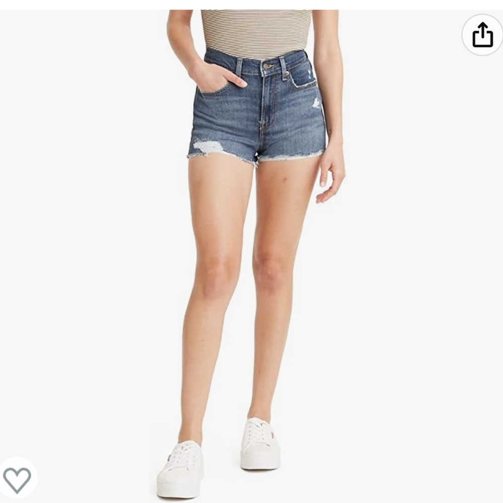NWT Levi’s high rise shorts dark indigo size 28 raw hem